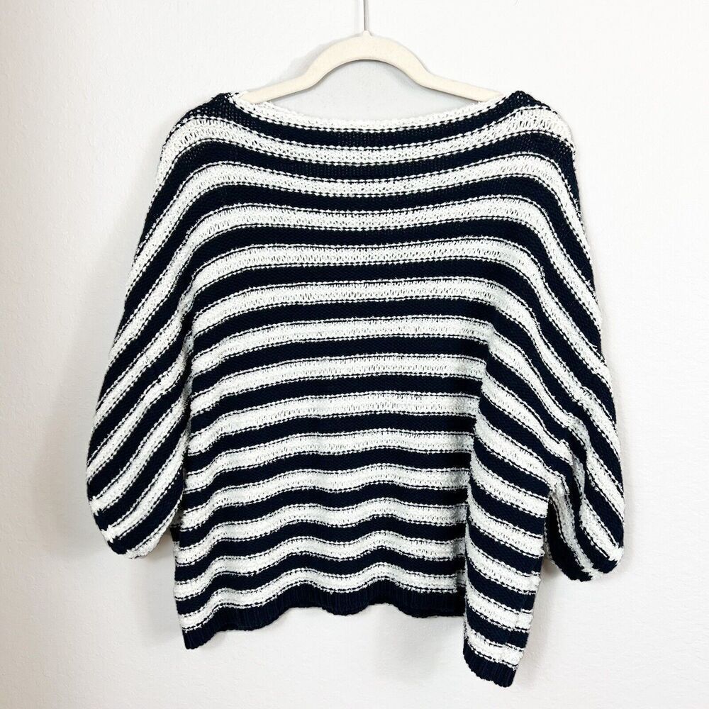 ANTHROPOLOGIE BY ANTHROPOLOGIE Blue & White Lita Striped Pullover Size XS/S - Picture 2 of 10